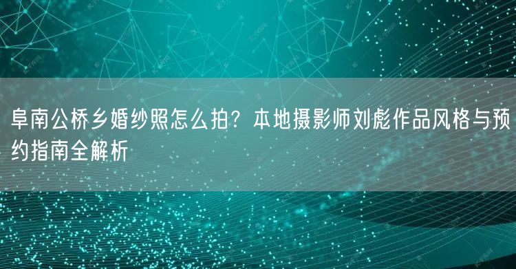 阜南公桥乡婚纱照怎么拍？本地摄影师刘彪作品风格与预约指南全解析