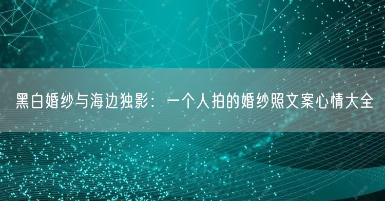 黑白婚纱与海边独影：一个人拍的婚纱照文案心情大全